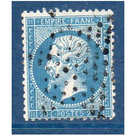 Timbre France Yvert No 22 Empire 20c bleu Oblitéré Etoile