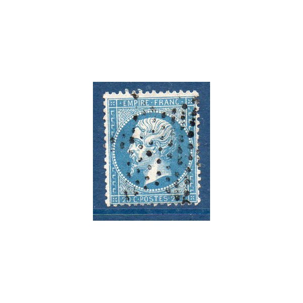 Timbre France Yvert No 22 Empire 20c bleu Oblitéré Etoile