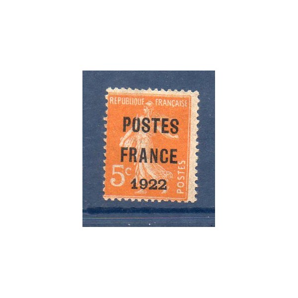 Timbre France Préoblitérés Yvert 36 semeuse poste France 1922 5c orange neuf sans gomme