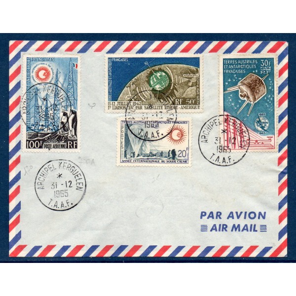 rare lettre des TAAF avec pa 6, 7, 9, et timbre 21 cachet Kerguelen