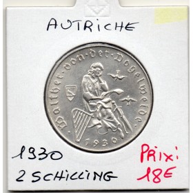 Autriche 2 Schilling 1930 Sup, KM.2845 Vogelweide