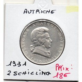 Autriche 2 Schilling 1931, Sup KM.2847 Mozart