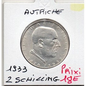 Autriche 2 Schilling 1933, Sup KM 2849 Seipel