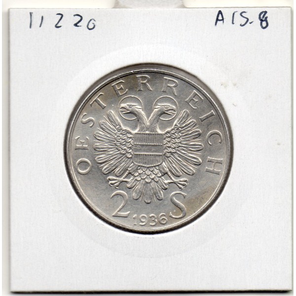 Autriche 2 Schilling 1936, Sup KM 2858 Eugen de Savoie