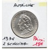 Autriche 2 Schilling 1936, Sup KM 2858 Eugen de Savoie