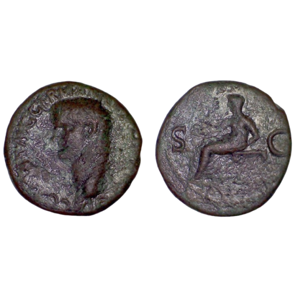 As de Caligula (37-38), ric.38 VESTA Rome