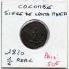 Colombie 1/4 real 1820 TB, KM.B4 Siege de Santa Marta
