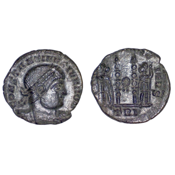 AE3 Constantin II (330-335), RIC.550 GLORIA EXERCITVS, Treves
