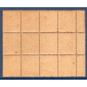 bloc de 12 timbres France Yvert No 125 Type Mouchon 15c Vermillon neuf ** et neufs*