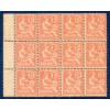 bloc de 12 timbres France Yvert No 125 Type Mouchon 15c Vermillon neuf ** et neufs*