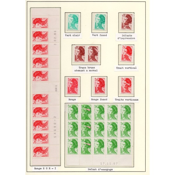 lot 1 de variétés de Timbres France liberté neufs**