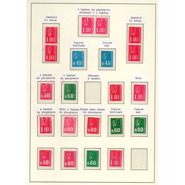 lot 5 de variétés de Timbres France Bequet neufs**