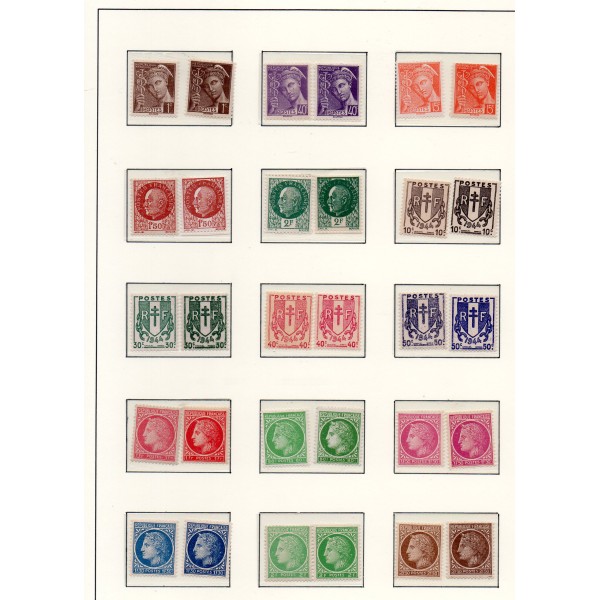 lot 6 de variétés de Timbres France diverses couleurs neufs**