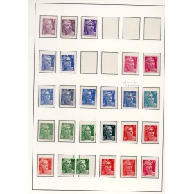 lot 9 de variétés de Timbres France marianne de Gandon diverses couleurs neufs**