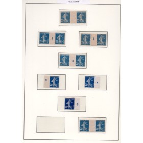 lot 7 de variétés de Timbres France semeuses avec millésimes neufs**