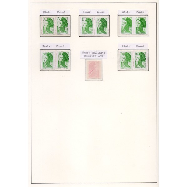 lot 8 de variétés de Timbres France marianne liberté diverses couleurs neufs**