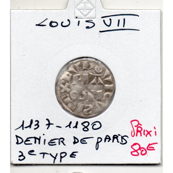 Denier de Paris 3eme type Louis VII (1137-1180) TTB