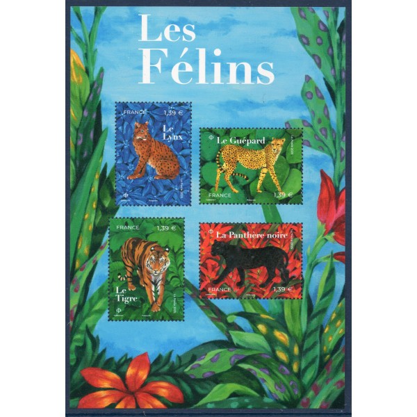 Bloc Feuillet France F5848 Les félins Neufs