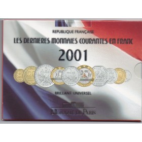 Coffret BU France 2001 pièces de monnaies en Franc