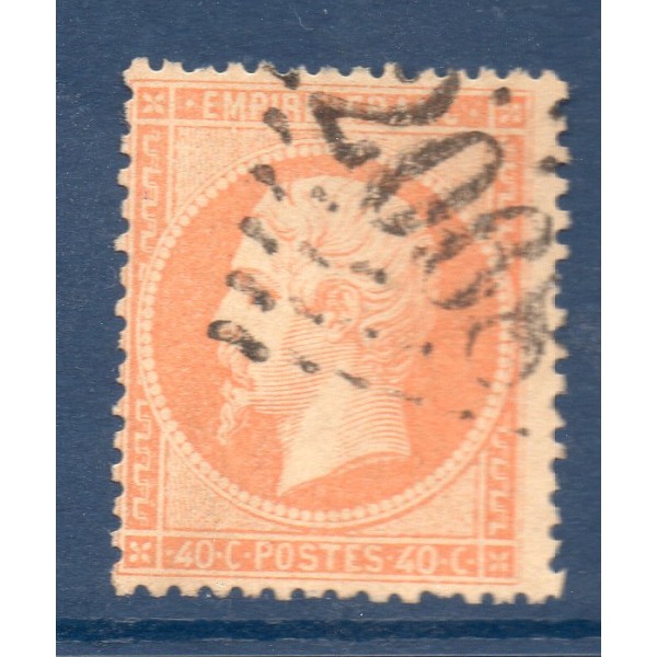 Timbre France Yvert No 23a Empire 40c orange clair Oblitéré gros chiffres