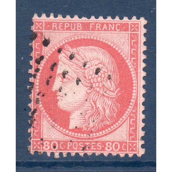 Timbre France Yvert No 57 Type Cérès 80c rose Oblitéré gros chiffres