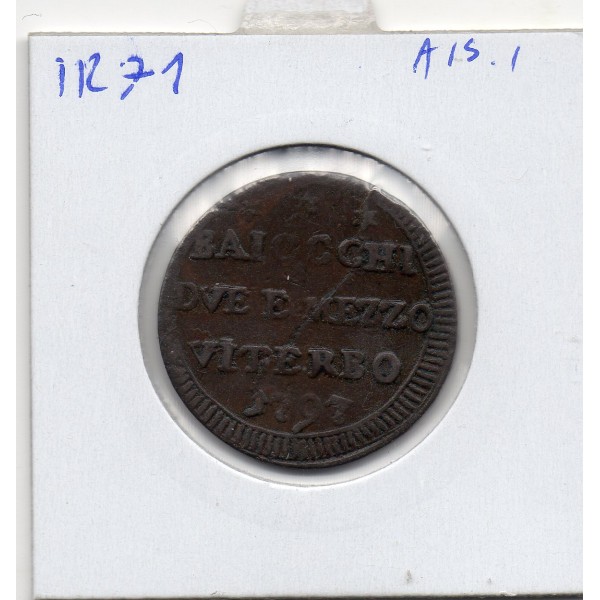 Vatican Viterbo Pie VI 2 1/2 Baiocchi 1797 TTB-, KM.3