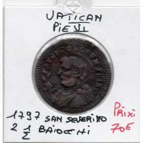 Vatican San Severino Pie VI 2 1/2 Baiocchi 1797 TTB, KM.3