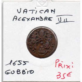 Vatican Gubbio Alexandre VII quattrino 1655 TTB-, KM.13