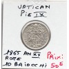 Vatican Pie IX 10 Baiocchi 1865 An XX R Rome Sup+, KM.1342c