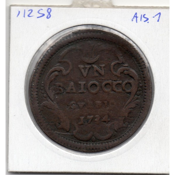 Vatican Gubbio Clement XII 1 Baiocco 1734 TB+