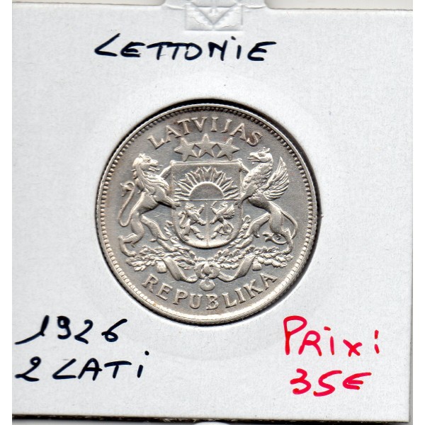 Lettonie 2 lati 1926 Sup, KM.8 armoirie