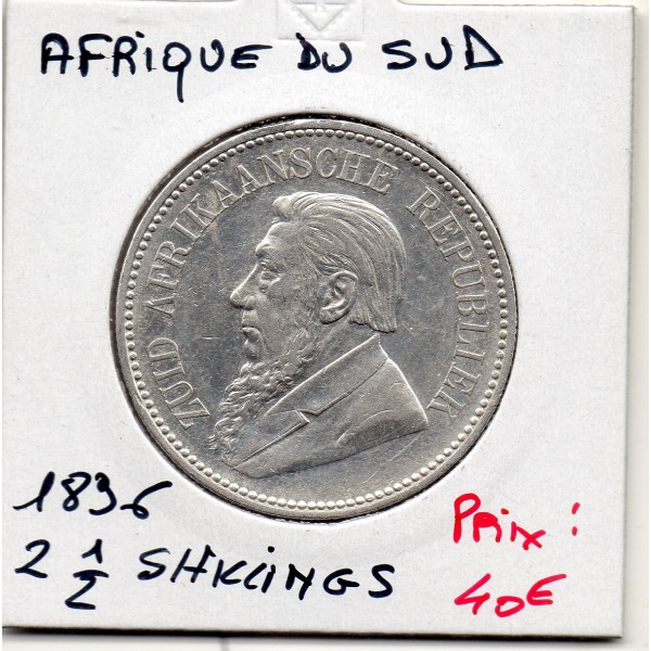 Afrique du sud 2 1/2 shillings 1896 TTB+ KM.7 Paul Kruger