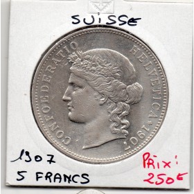 Suisse 5 francs 1907 Sup, KM.34 Tête de Helvetia