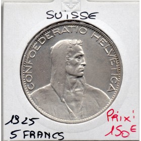 Suisse 5 francs 1925 Sup, KM.37 grand module