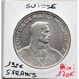 Suisse 5 francs 1926 Sup, KM.37 grand module