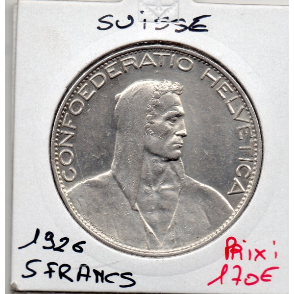Suisse 5 francs 1926 Sup, KM.37 grand module