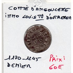 Angoumois, comté Angoulème Denier au nom de Louis, (1170-1245) TTB+