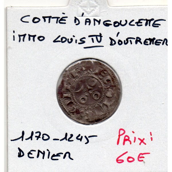 Angoumois, comté Angoulème Denier au nom de Louis, (1170-1245) TTB+