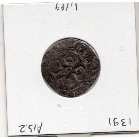 Niquet ou double tounois Rouen Henri V de Lancastre (1421) TB