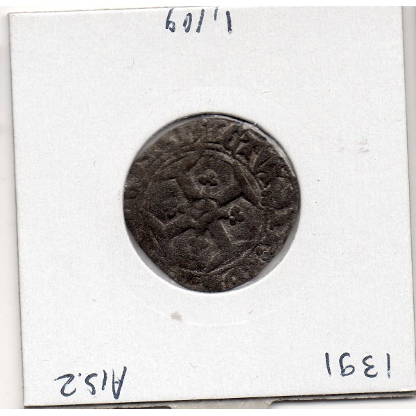 Niquet ou double tounois Rouen Henri V de Lancastre (1421) TB