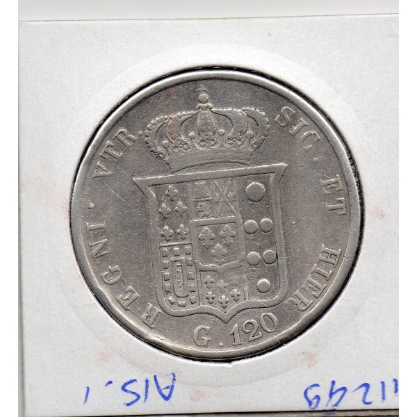 Italie Deux Siciles 120 Grana 1854 TB, KM.370 Ferdinand II