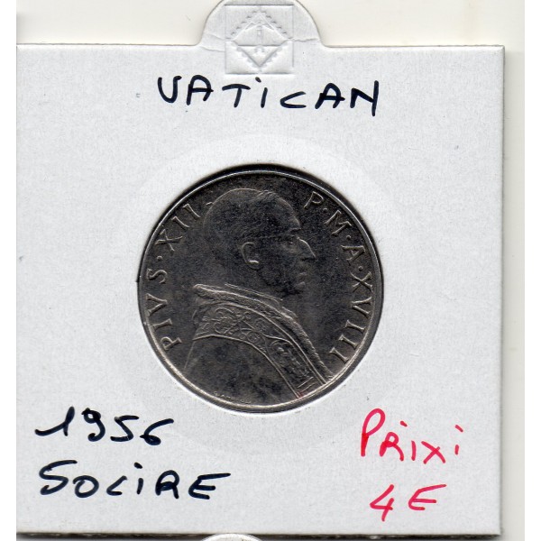 Vatican 50 lire 1956 Spl, KM 54.1 Pie XII