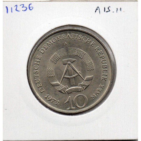Allemagne RDA 10 mark 1972, Sup KM.38 Mémorial de Buchenwald
