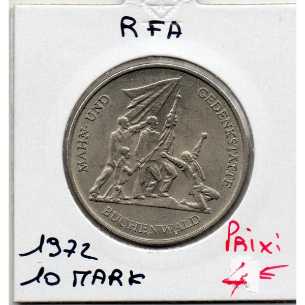 Allemagne RDA 10 mark 1972, Sup KM.38 Mémorial de Buchenwald