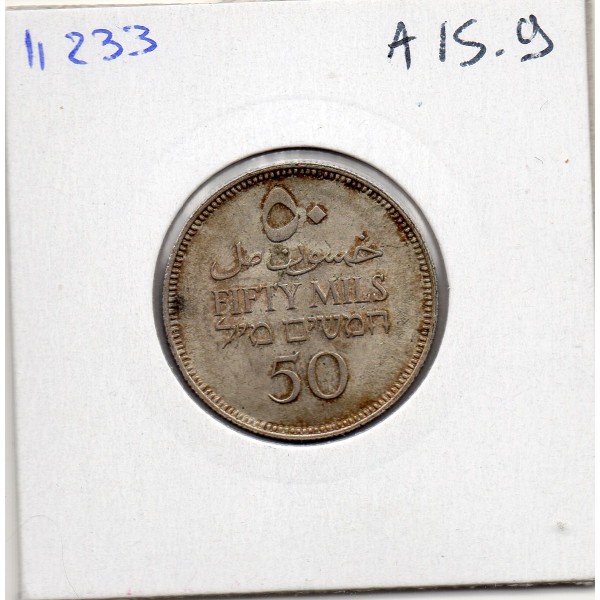 Palestine 50 Mils 1939 Spl, KM.6 mandat britannique
