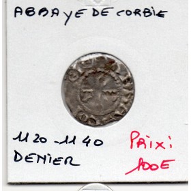 Picardie, Abbaye de Corbie, Denier Anonyme (1120-1140) TTB