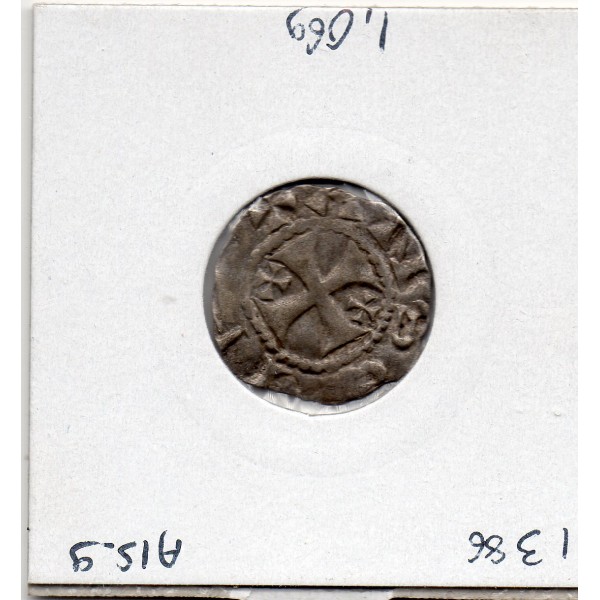 Picardie, Abbaye de Corbie, Denier Anonyme (1120-1140) TTB