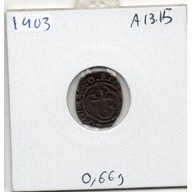 Denier tournois du dauphiné Grenoble 2eme type Francois 1er  (1515-1540) TTB