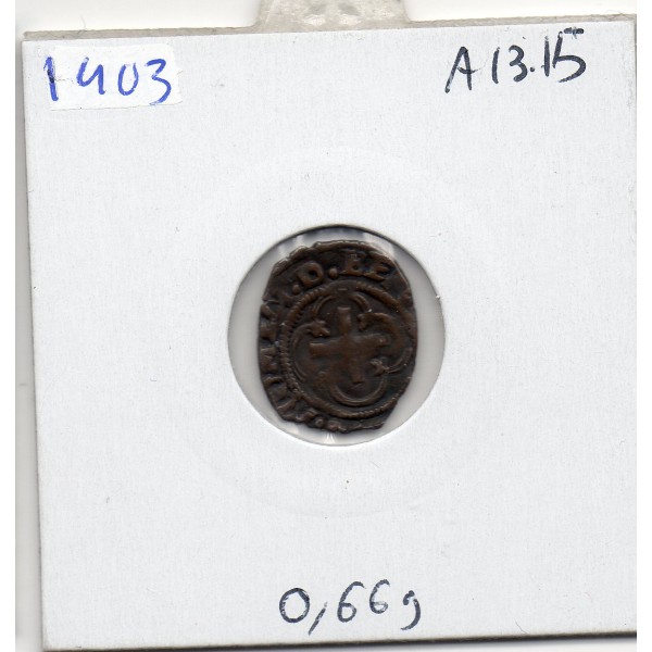 Denier tournois du dauphiné Grenoble 2eme type Francois 1er  (1515-1540) TTB