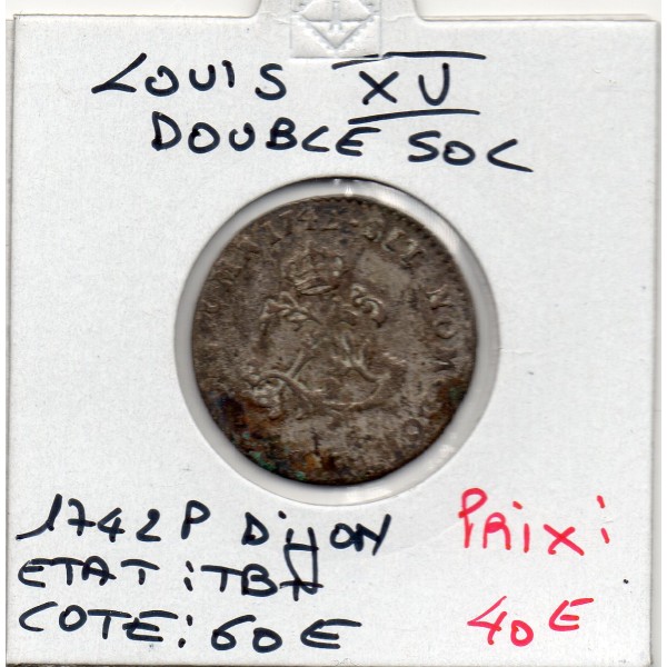 Double Sol 1742 P Dijon Louis XV TB+